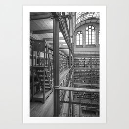Black and white art library art print,  Rijksmuseum in Amsterdam - history architecture photography Art Print