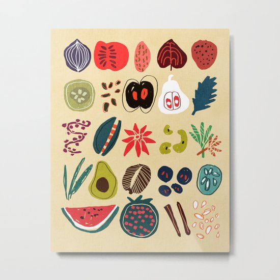 Fruit and Spice Rack Metal Print