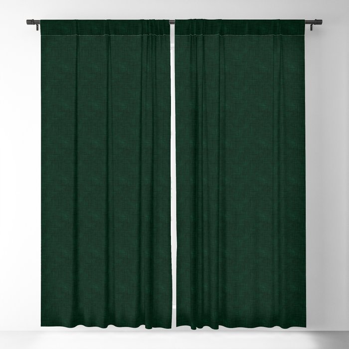Textured dark green, solid green, dark green. Blackout Curtain