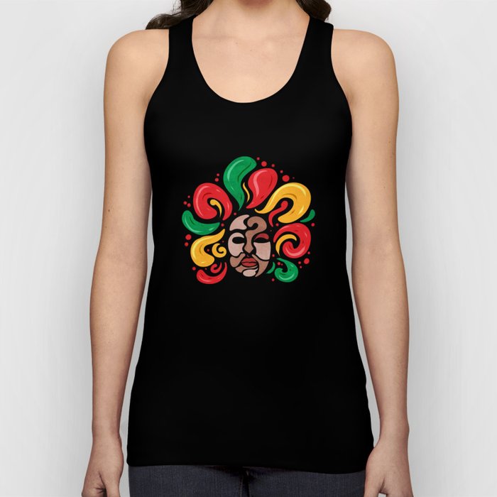 Afro With African Corors Hair Freedom Day Juneteenth Tank Top