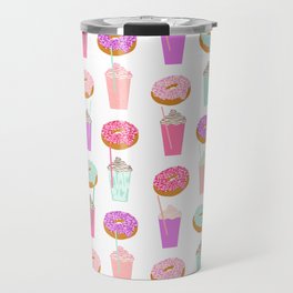 Coffee and Donuts pastel pink mint cute pattern gifts for valentines day love Travel Mug
