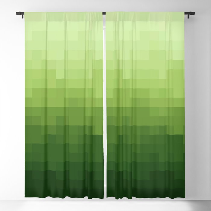 Gradient Pixel Green Blackout Curtain