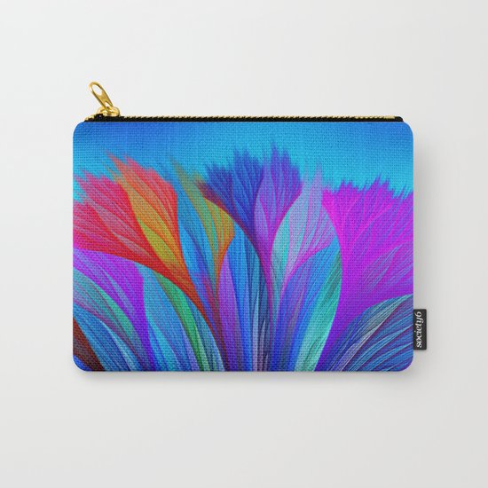 Flower Fantasy in Blue Carry-All Pouch