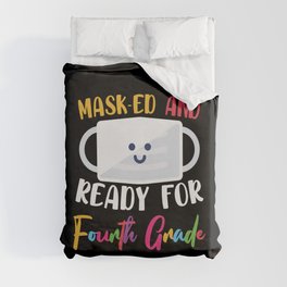 Masked And Ready For Fourth Grade Duvet Cover