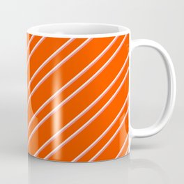[ Thumbnail: Red, Beige, and Light Coral Colored Lined/Striped Pattern Coffee Mug ]