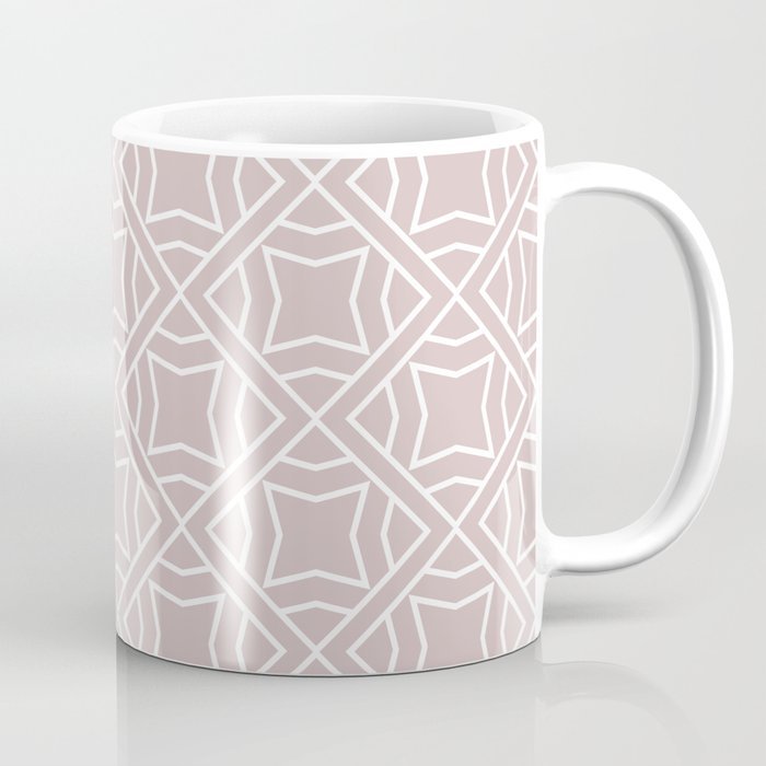 Pink and White Modern Stripe Cube Tile Pattern 2 Pairs Dulux 2022 Popular Colour Rose Canopy Coffee Mug