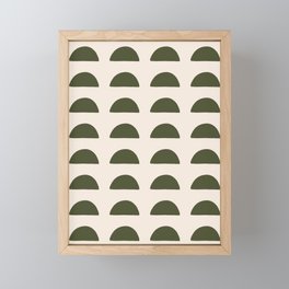 Earthy Green Midcentury Modern Woodblocks Framed Mini Art Print
