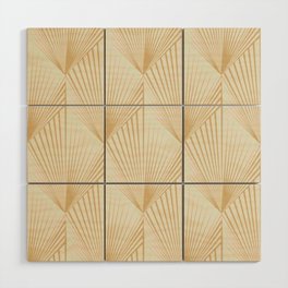 art deco golden pattern Wood Wall Art
