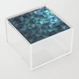 Stained glass blue, small squares Acrylic Box