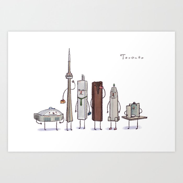 Toronto skyline art print Art Print