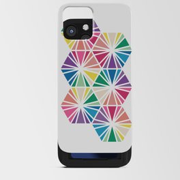 Geometric Honeycomb Bright Rainbow Pattern iPhone Card Case