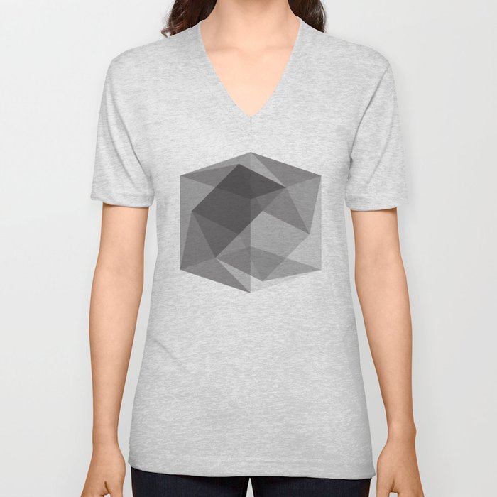 Tesseract b/w V Neck T Shirt