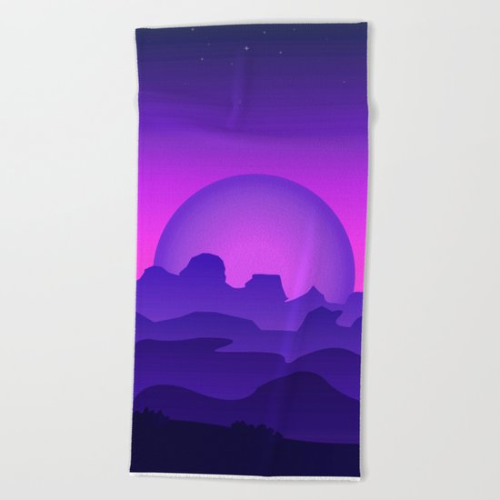 Night Landscape Beach Towel