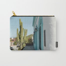 Mexico Photography - Nice White And Turquoise House Carry-All Pouch