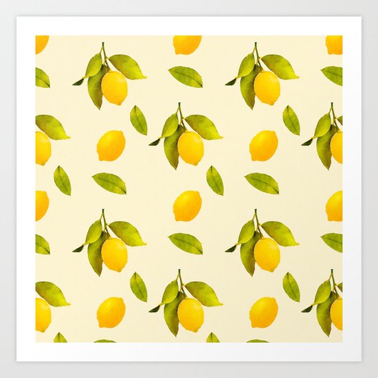 Lemon Pattern Art Print
