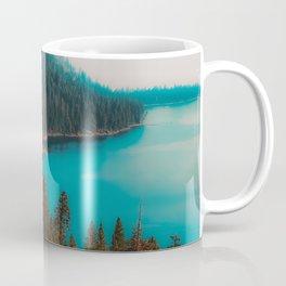 Pine tree and lake view at Emerald Bay Lake Tahoe California USA Coffee Mug