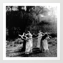 Circle Of Witches Vintage Women Dancing Art Print