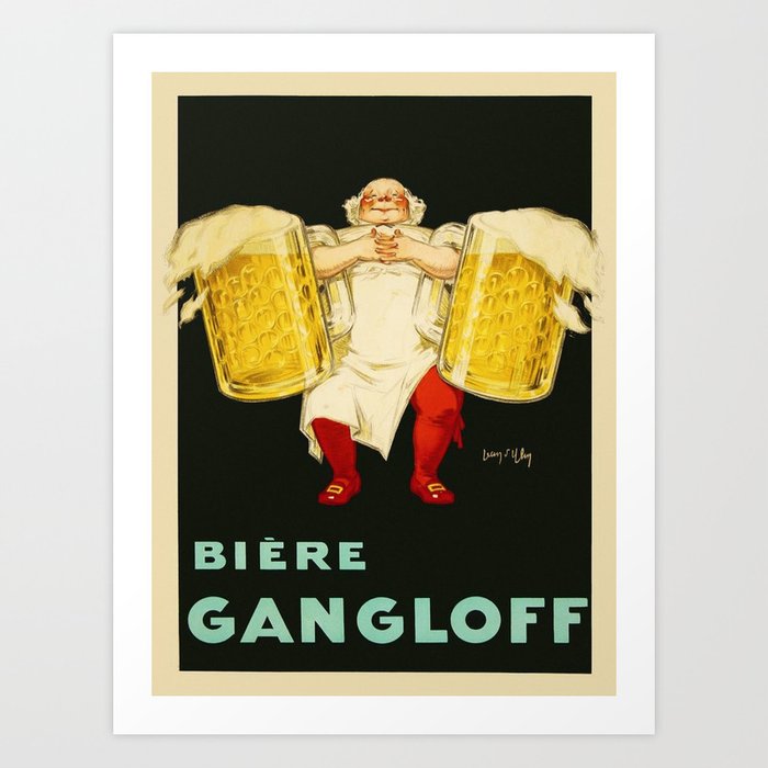 Vintage Biere Gangloff Beer Alcoholic Beverage Advertising Poster Art Print