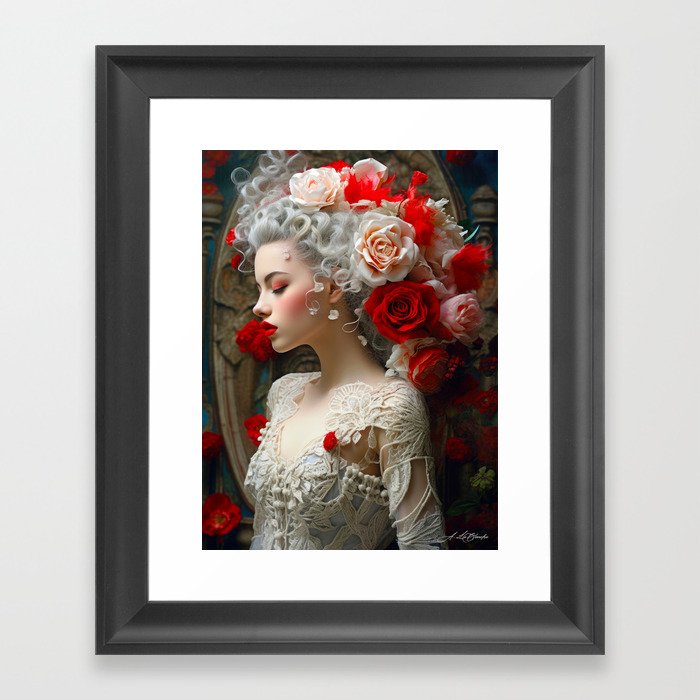 LeBlanche 129 Woman and Flowers Framed Art Print