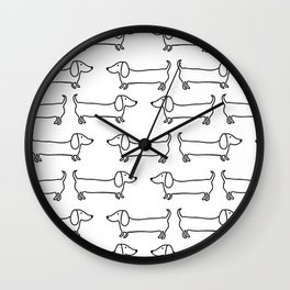 Dachshund in black-white Wall Clock