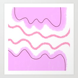 Pink abstract pastel watercolor art Art Print