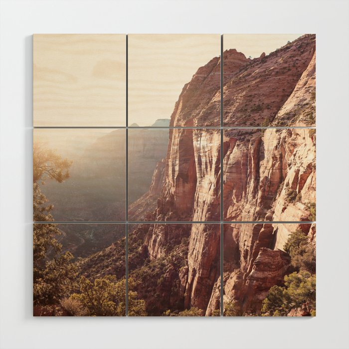 Sunset In Zion National Park Photo | Colors of Utah Landscape Nature Art Print | USA Digital Travel Photography Wood Wall Art