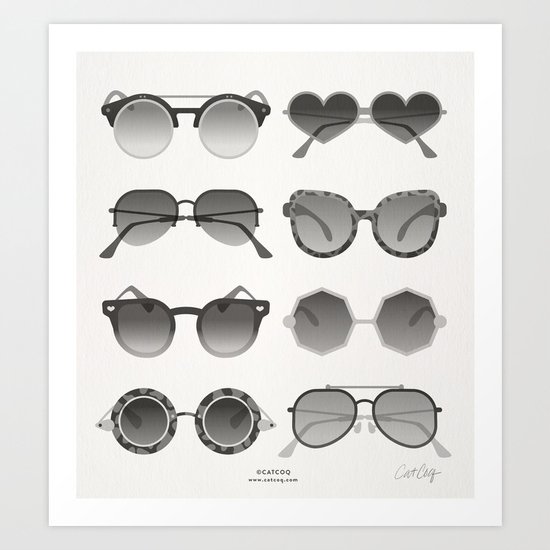 Sunglasses Collection – Black Palette Art Print