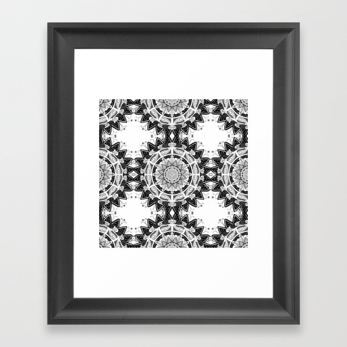 Henna inspired Mandela Framed Art Print