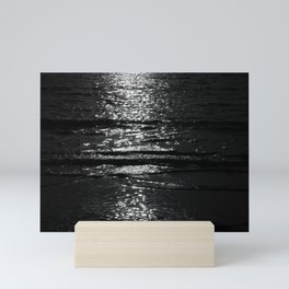 Calm Black and White Ocean Waves Mini Art Print