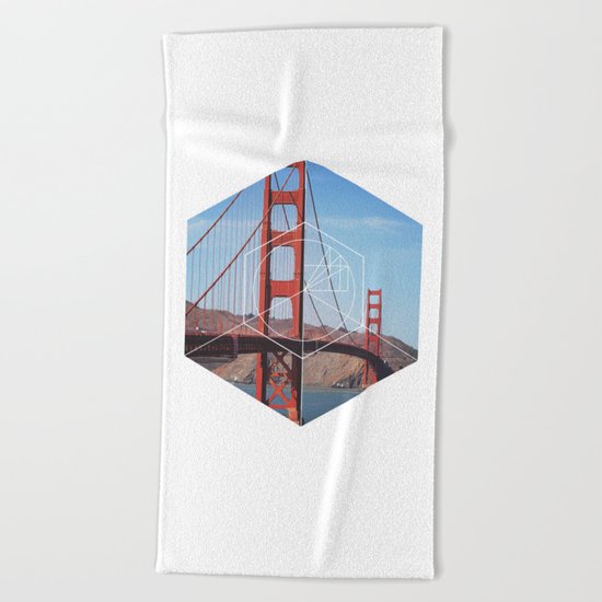Golden Gate Bridge - Geometric Photography Beach Towel