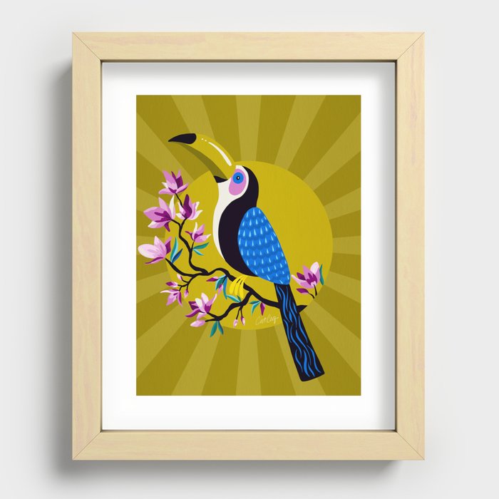 Tropical Toucan – Yellow Recessed Framed Print