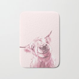 Highland Cow in Pink Bath Mat