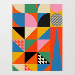 Geometric abstraction in colorful shapes   Poster