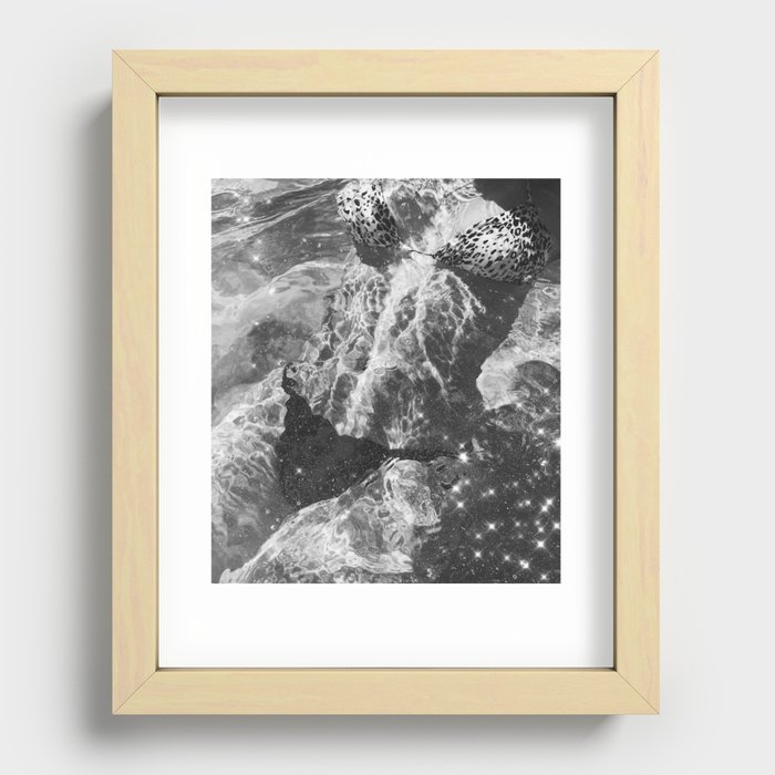 A Sunny Dip In The Water B&W Recessed Framed Print