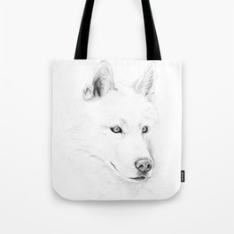 Saber :: A Siberian Husky Tote Bag