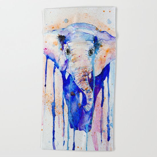 Colorful elephant Beach Towel