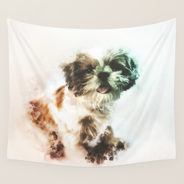 shih tzu watercolor