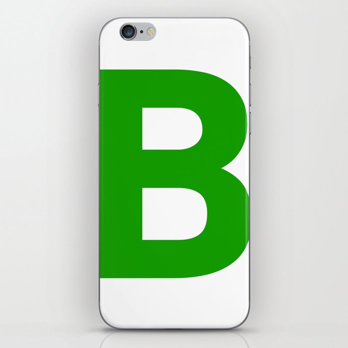 Letter B (Green & White) iPhone Skin