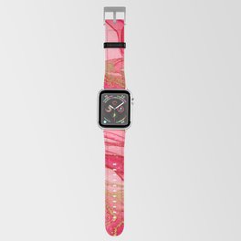 Pink and Gold Abstract Watercolor Paint Apple Watch Band