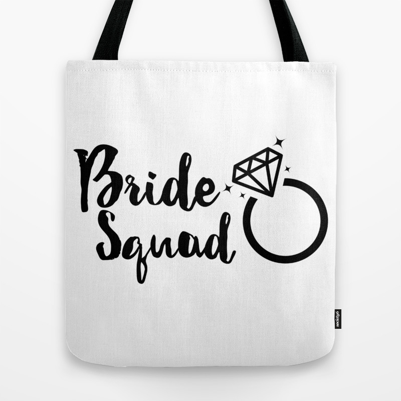 bride squad canvas bag