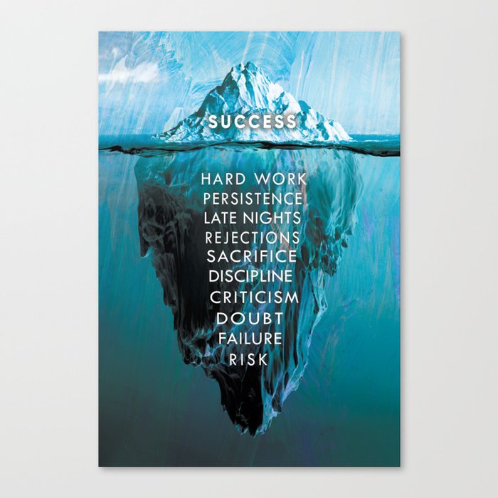 Iceberg Of Success Motivational Art Canvas Print