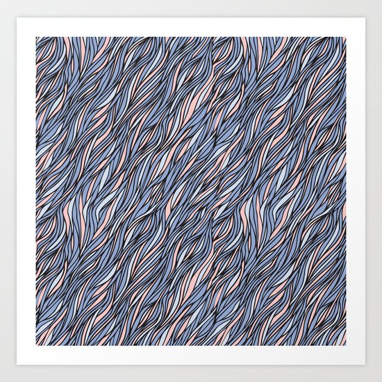 Rose quartz serenity wave pattern Art Print