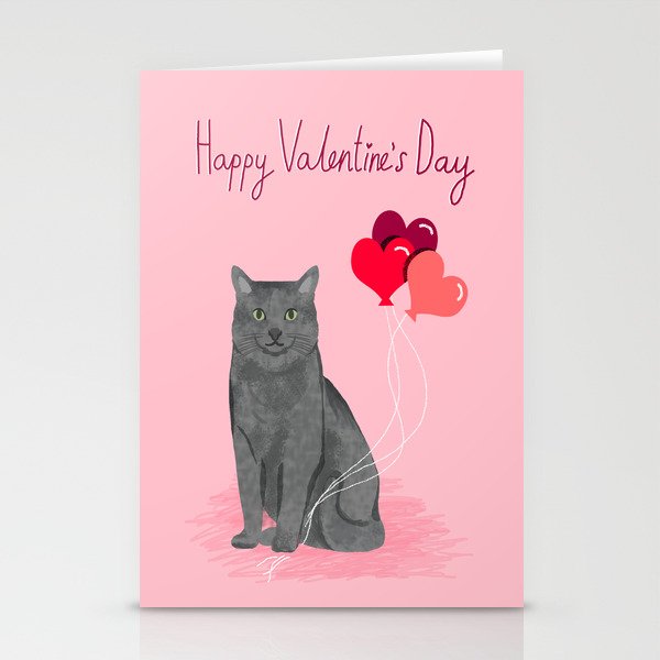 Cat Breed Grey Cats Valentines Day Heart Balloons Kitty Cat Gifts