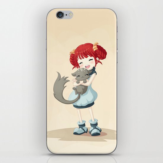 Girl and a Cat iPhone & iPod Skin