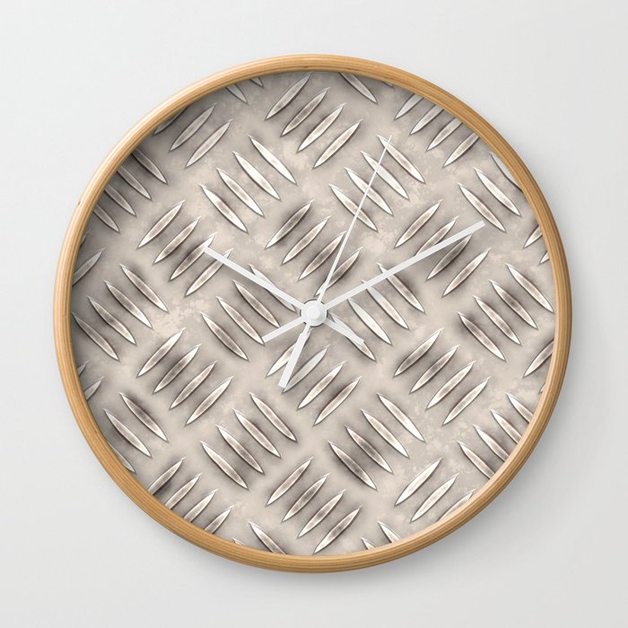 Metal Plate Diamond Steel Floor Wall Clock