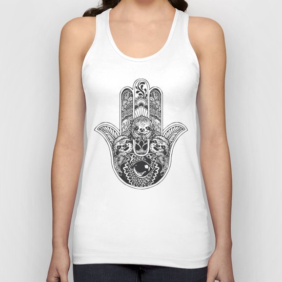 Hamsa Hand Sloth Unisex Tank Top
