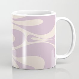 Mod Thang Retro Modern Abstract Pattern in Light Lilac Purple and Cream Mug