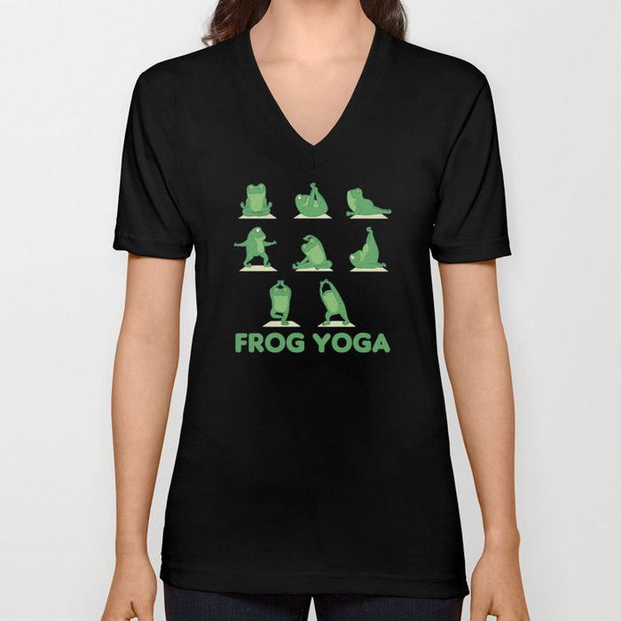 Frog Yoga Cute Frogs Are Doing Sport V Neck T Shirt