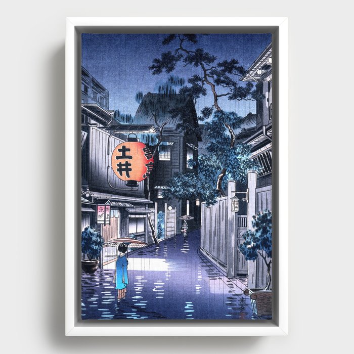 Streets of Japan by Tsuchiya Koitsu Framed Canvas