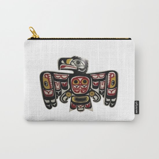 American Native Art Cut In Wood No. 6 Carry-All Pouch